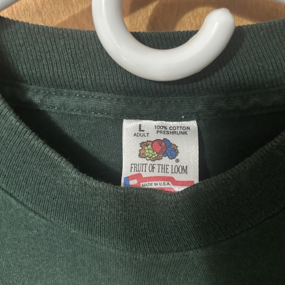 VTG The Saint Louis Brewery Men T-Shirt Size Large Green 100% Cotton - Picture 4 of 5